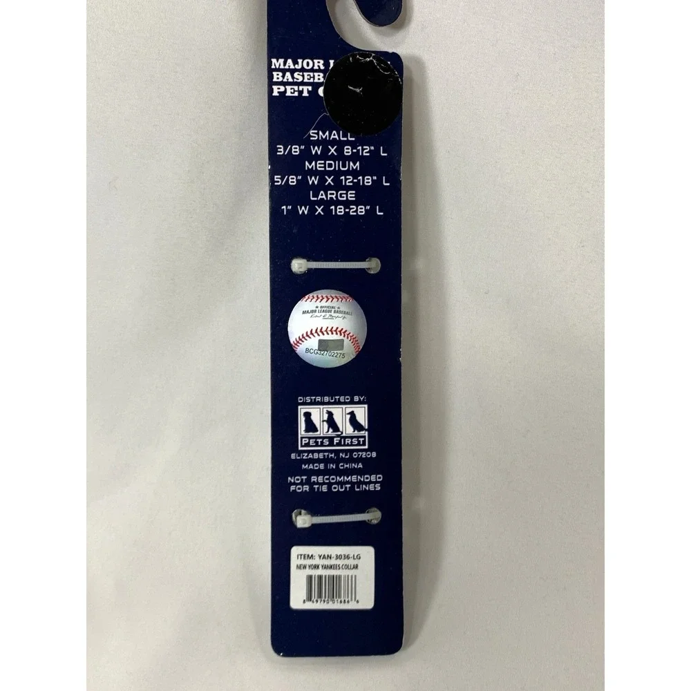 New York Yankees MLB Dog Collar Large Webbing Strap 1